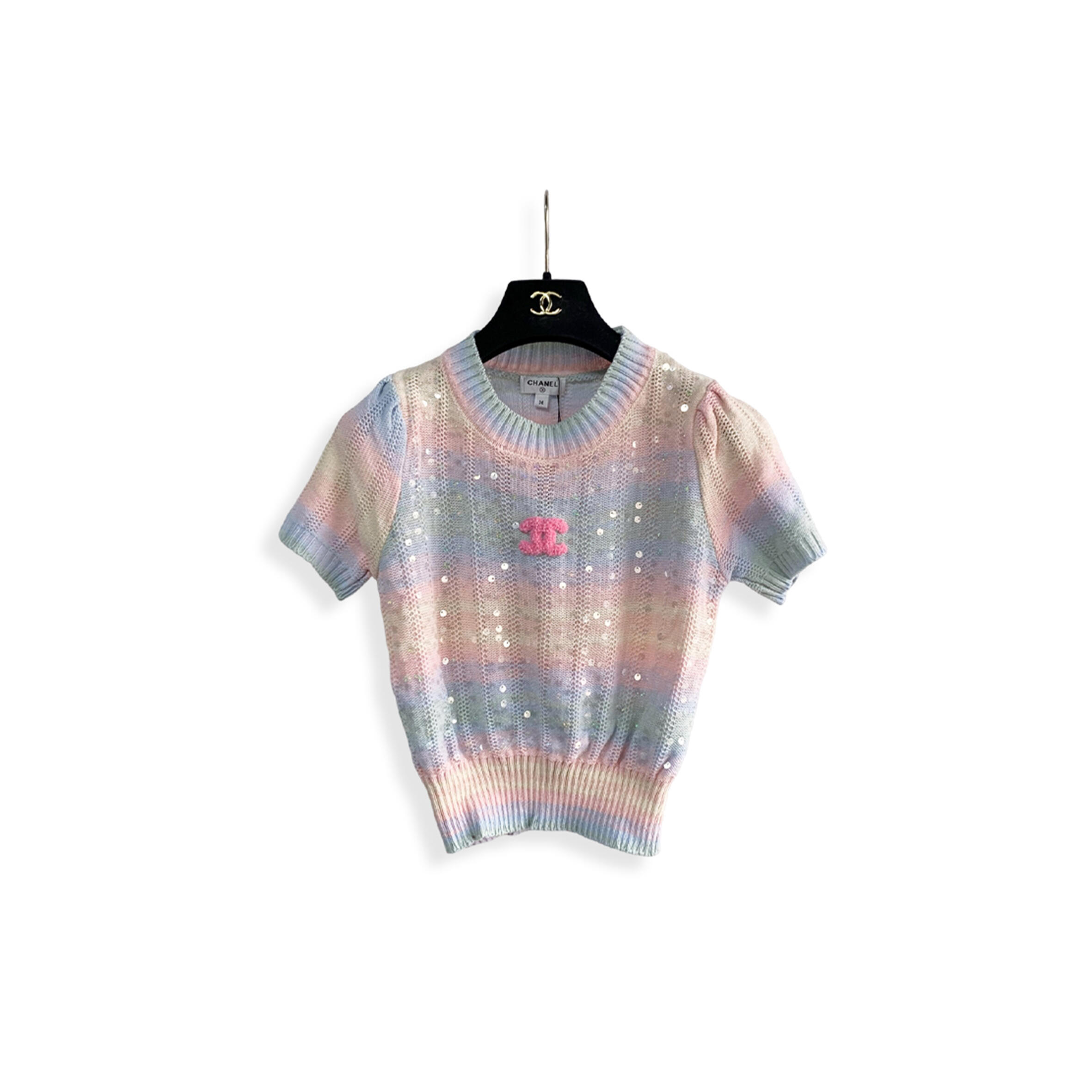 Ch**el colorful knitted short sleeves